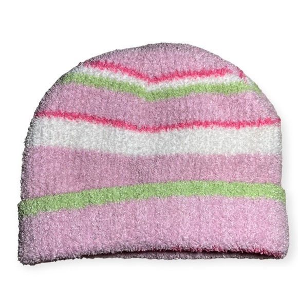 Vintage Sanrio Hello‎ Kitty Angel Flower Striped Fleece Beanie Hat - Picture 3 of 4